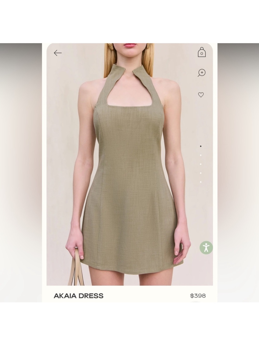 cult gaia Olive Halter Mini Dress